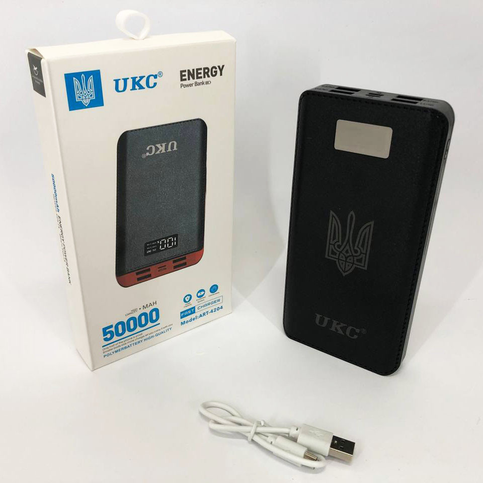 Акумулятор портативний павербанк POWER BANK UKC ART-4148/4204. 50000mah, 4USB, зовнішній акумулятор, фото 1