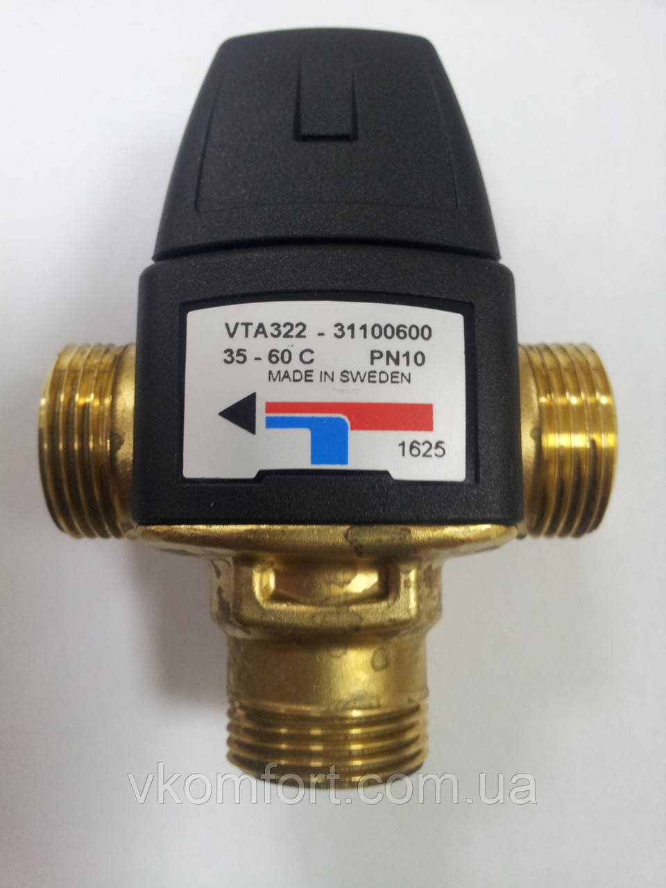 Термостатичний змішувальний триходовий клапан ВТА 322 3/4"Н 35-60°С. ESBE, фото 1