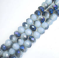 Намистини скло, гранені, блакитно-сині, 8 мм