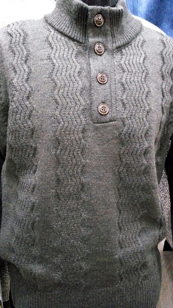 Теплий чоловічий светр воріт на гудзиках М - фото 4 - id-p437060939