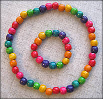 Набір кольорове намисто та браслет