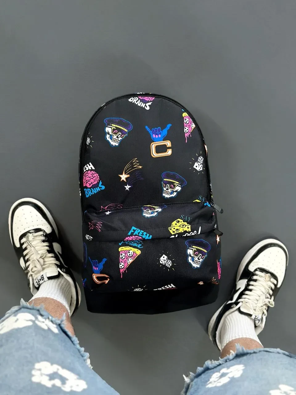 Рюкзак чоловічий жіночий brain міський спортивний портфель шкільний чорний, фото 1