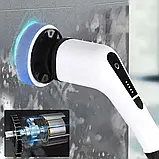 Акумуляторна щітка для прибирання 9в1, зі змінними насадками та USB, Cleaning Brush/Бездротова електрощітка SV227, фото 6