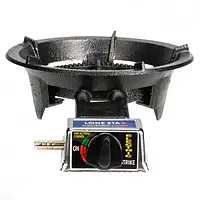 Чавунна газова плита таганок 14 кВт туристична портативна з регулюванням полум'я та п'єзопідпалом