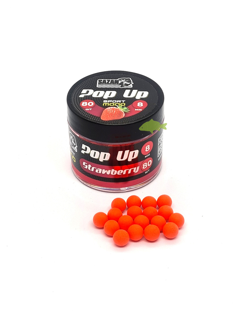 Поп-ап Sazan Pop-Up Sport Mono Strawberry/Полуниця 8мм (80шт), фото 1