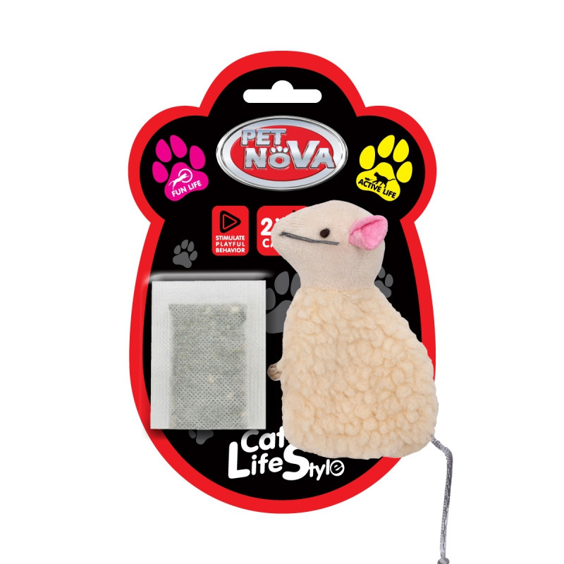 Плюшева іграшка для кота Pet Nova Catnip Mouse1 з пакетиками котячої м'яти