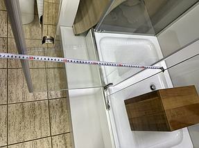 Душова кабіна Veronis KN8 07 90х90х204 см на низькому піддоні прозоре скло розпашні двері, фото 5