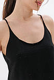 В'язаний чорний топ майка бретелі Україна, фото 3