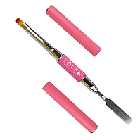 Пензель для гелю Edlen Professional Poly Gel двосторонній з лопаткою штучний ворс