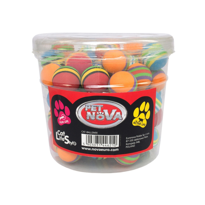 Іграшка для кота м'ячик Pet Nova Ballsmix 70шт різнокольорові