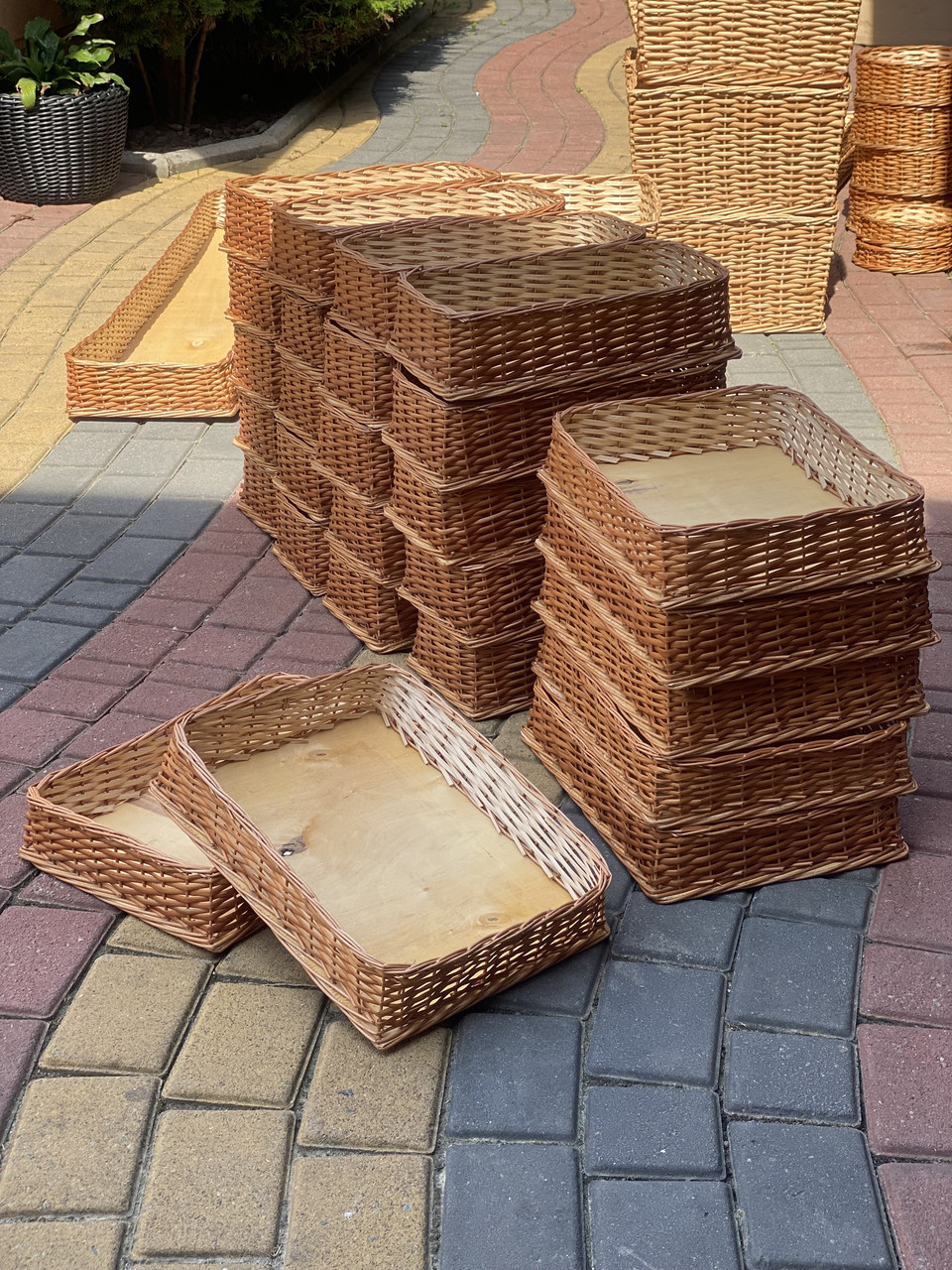 Лотки плетені з лози. Н-5, 35х25см., фото 1