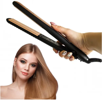 Плойка для вирівнювання волосся з турмаліновим покриттям Geemy GM-2955, чорний, фото 1