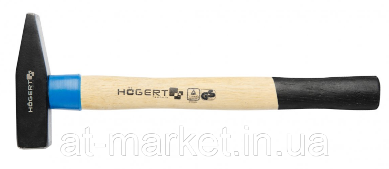 Молоток слюсарний кований 500 г, з дерев'яною ручкою HOEGERT HT3B005