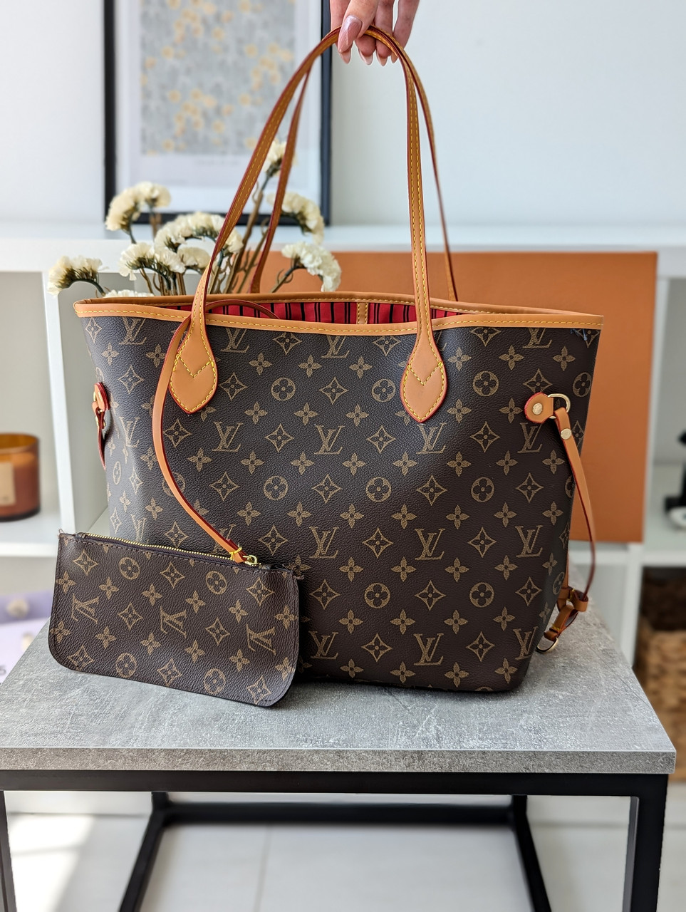 Сумка жіноча Louis Vuitton Neverfull коричневий класичний шопер Луї Віттон, фото 1