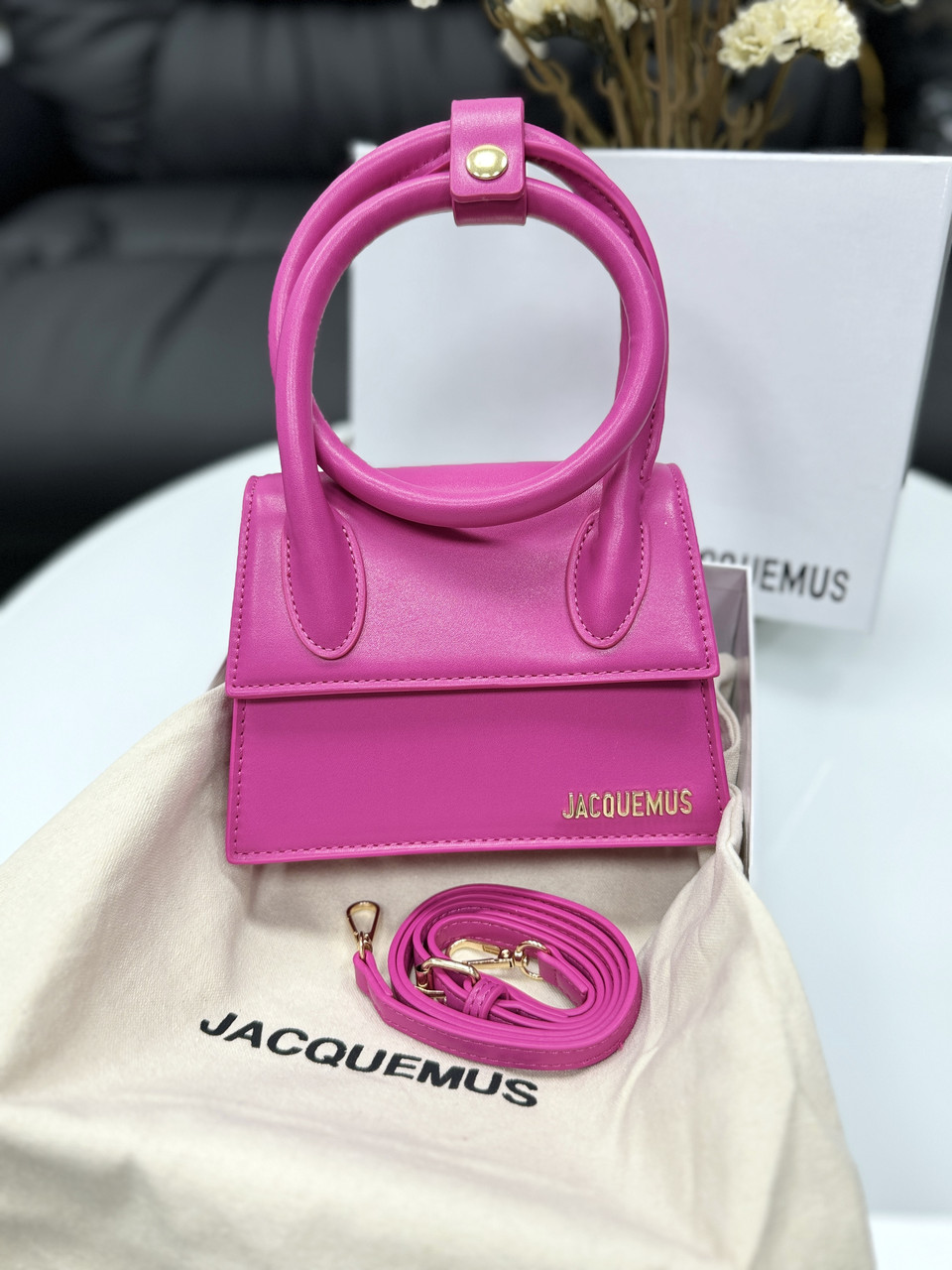 Преміум сумка клатч жіноча Jacquemus малиновий Жакмюс, фото 1