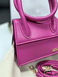 Преміум сумка клатч жіноча Jacquemus малиновий Жакмюс, фото 4