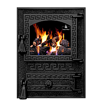 Дверцята чавунні пічні Versace Дверцята чавунні пічні Iron Fire Дверцята для печі зі склом 370х485 мм
