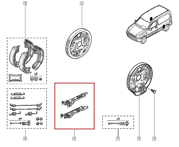 Розпірна планка задніх колодок D229х42 мм Renault Kangoo, Nissan Kubistar (1997-2008), 7701208061, 431071