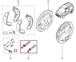 Розпірна планка задніх колодок D229х42 мм Renault Kangoo 2 (2009-...), 7701208061, 431071