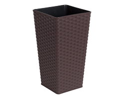 Вазон "Ротанг" квадратний 27*27*51см. (т.корич.)