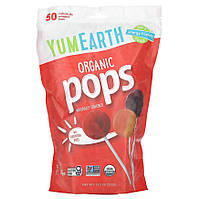 YumEarth, органические леденцы, ассорти вкусов, 50 леденцов, YUE-00186