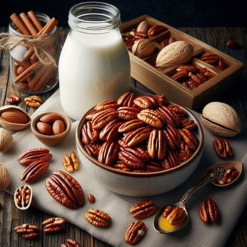 Пекан горіх очищений смажений в молоці