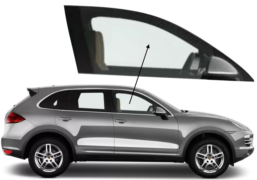 Бічне скло Porsche Cayenne 2010-2017 передніх дверей праве