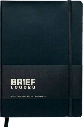 Блокнот А5/96арк. ВМ295104-01 BRIEF LOGO2U клітинка, чорний (572), фото 1