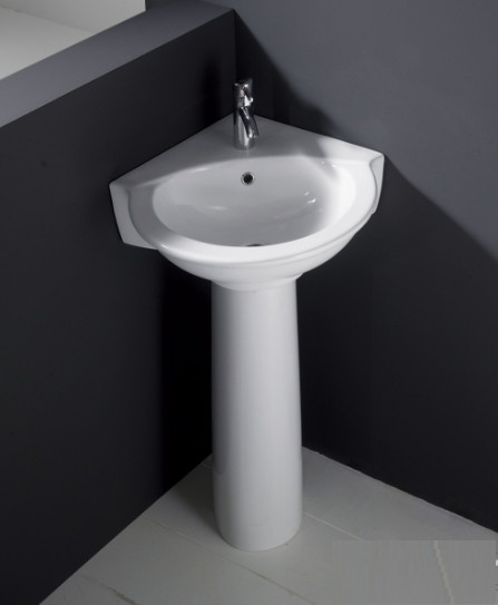 Кутовий умивальник RAK Ceramics Evolution (595х640х840 мм) з ніжкою Білий