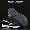Кросівки чоловічі Reebok LX2200 Black кеди Рібок ЛХ2200 чорні з білим замшеві демісезонні стильні, фото 8