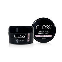 Гель однофазний GLOSS Builder Gel Nude Pink, 15 мл
