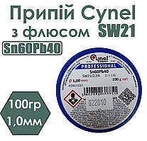 Припій Cynel з флюсом 100гр 1,0мм Sn60Pb40 SW21
