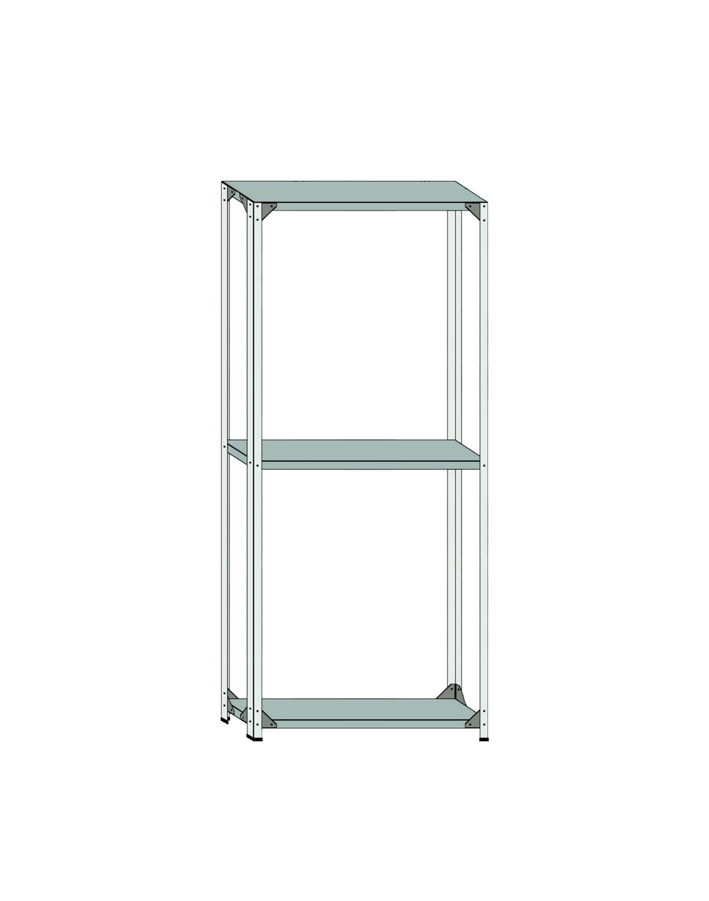 Стелаж стійка для АКБ висота 1,5м на три полиці 75х30см металевий розбірний