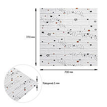 Декоративна 3D панель самоклейка 700х770х5мм Зірки (біла цегла) (021) SW-00000086, фото 2