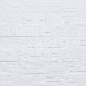 Самоклеюча декоративна 3D панель Камінь біла рвана цегла 700х770х5мм (155) SW-00000484