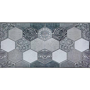 Декоративні ПВХ 3 D панелі для стін що миються плитка сіра 960*480*4мм