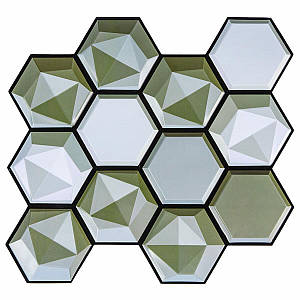 Декоративні 3д панелі для стін що миються соти 280х300х5мм Самоклеючі ПВХ 3 D панелі ціна за 1 шт.