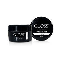 Гель однофазний GLOSS Builder Gel White, 15 мл