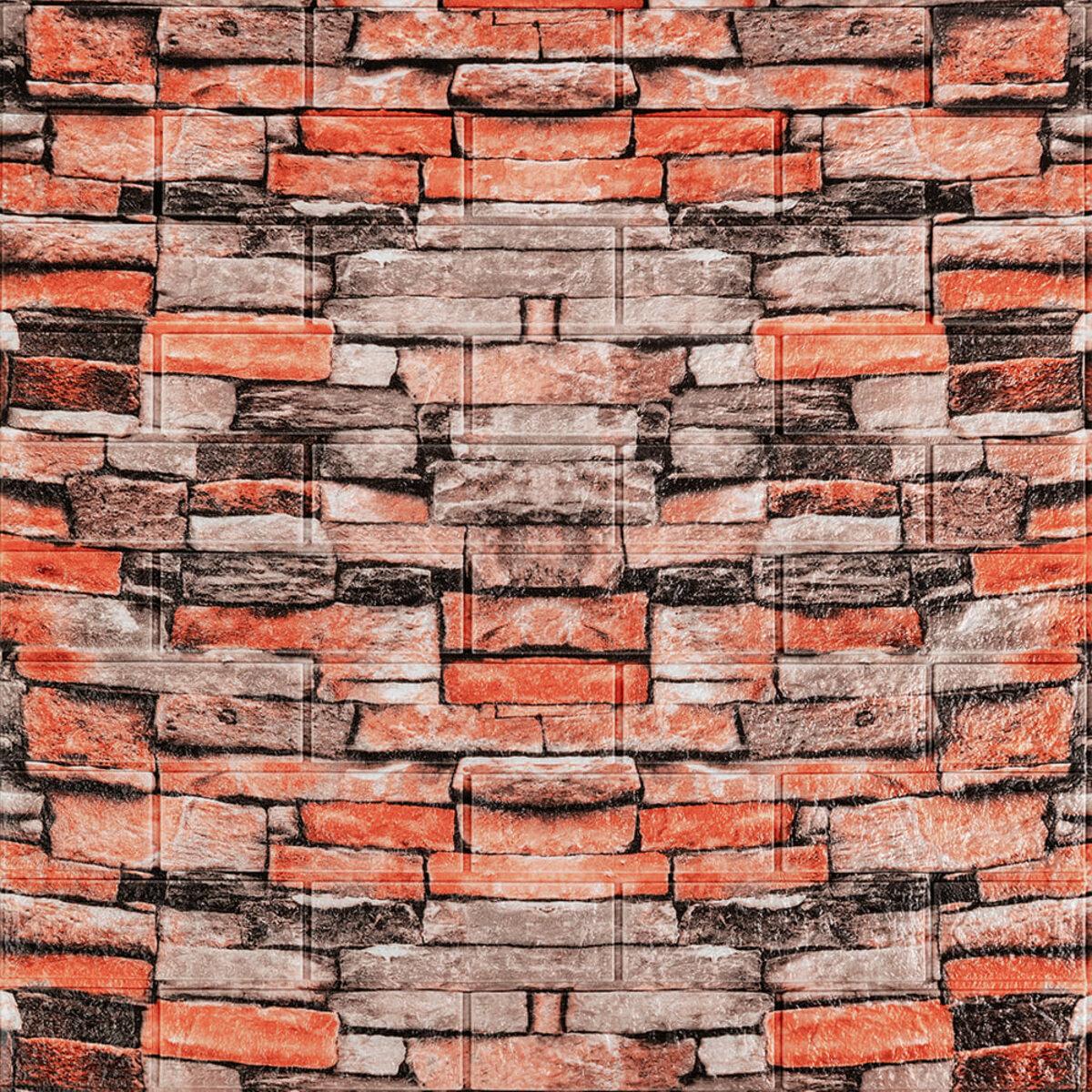 Декоративні 3д панелі для стін що миються під цеглу Катеринославський піщаник 700х770х3мм Самоклеючі ПВХ 3 D панелі