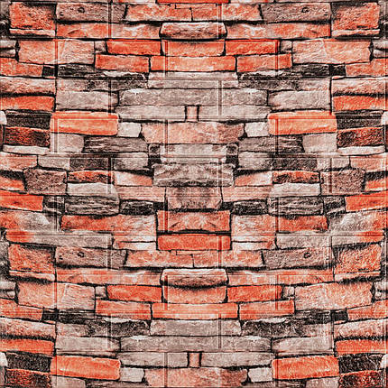 Декоративні 3д панелі для стін що миються під цеглу Катеринославський піщаник 700х770х3мм Самоклеючі ПВХ 3 D панелі, фото 1