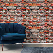 Декоративні 3д панелі для стін що миються під цеглу Катеринославський піщаник 700х770х3мм Самоклеючі ПВХ 3 D панелі, фото 2