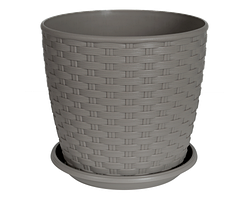 Вазон з підст. "Ротанг" 16*15см. (какао) 2,1 л