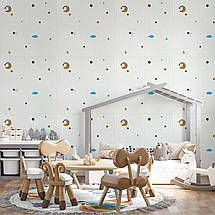 Панель стінова 3D 700*700*4mm зірки та місяць на білому фоні (D) SW-00001970, фото 2