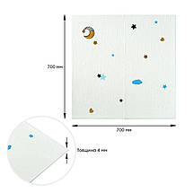 Панель стінова 3D 700*700*4mm зірки та місяць на білому фоні (D) SW-00001970, фото 4