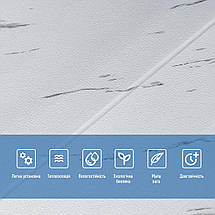 Декоративні 3д панелі для стін що миються мармурова плитка 700х700х4мм Самоклеючі 3 D панелі, фото 5