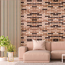 Декоративні 3д панелі для стін що миються під цеглу 700х770х3мм Самоклеючі ПВХ 3 D панелі, фото 2