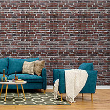 Декоративні 3д панелі для стін що миються під червону катеринославську цеглу 700х770х3мм Самоклеючі ПВХ 3 D панелі, фото 2