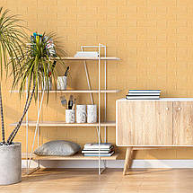 Декоративні 3д панелі для стін в рулоні що миються бежева цегла 19600x700x3мм Самоклеючі 3 D панелі, фото 2