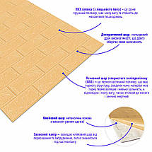 Декоративні 3д панелі для стін в рулоні що миються бежева цегла 19600x700x3мм Самоклеючі 3 D панелі, фото 4