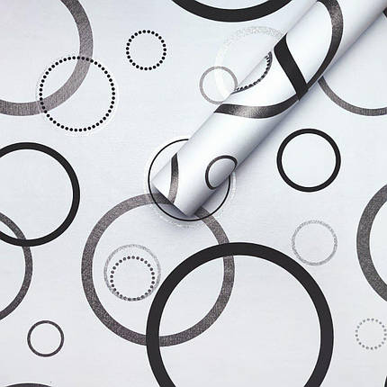 Самоклеюча плівка срібні круги 0,45х10м SW-00001201, фото 1